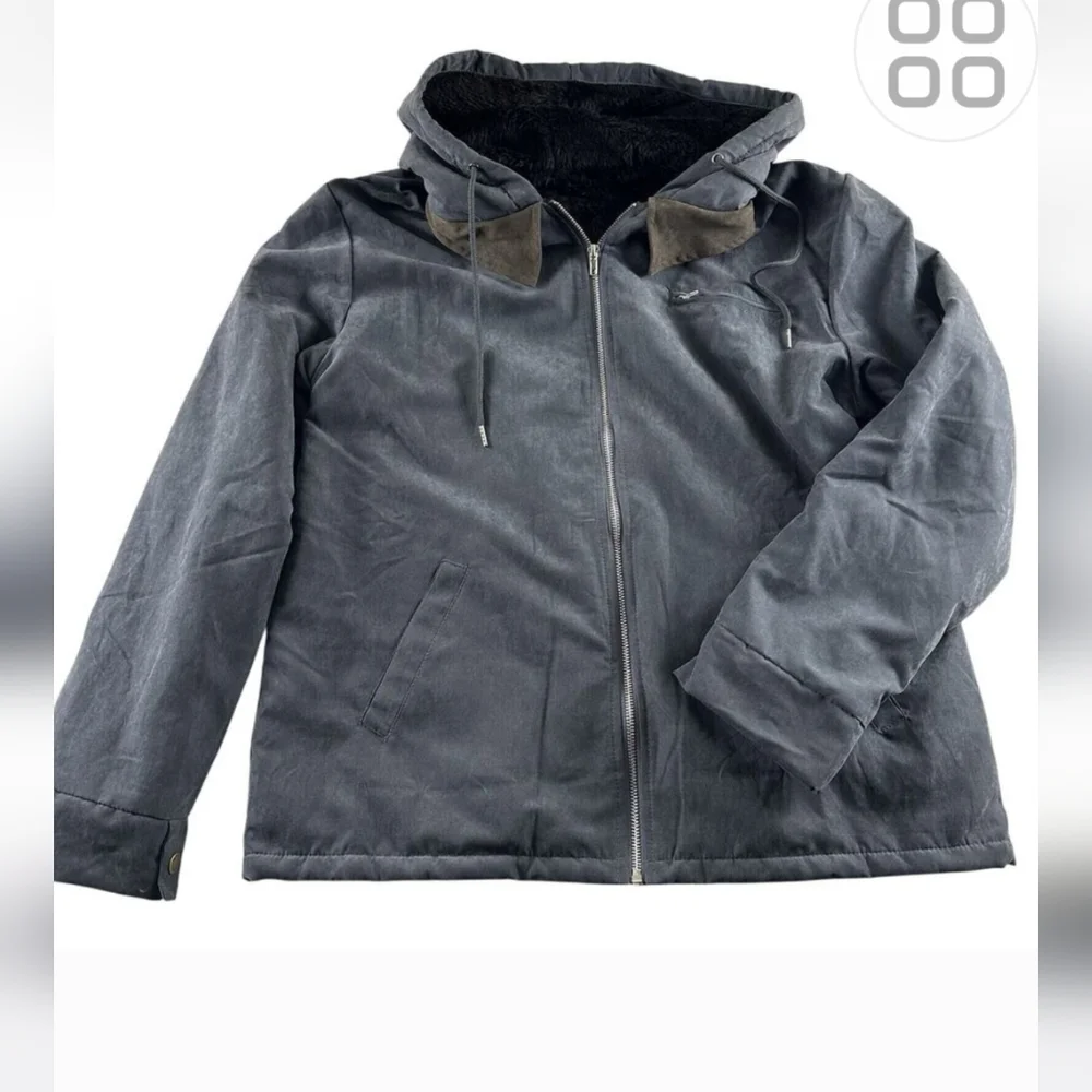 OUKU Zip Up Sherpa  Hooded Jacket, Men's, Size Small